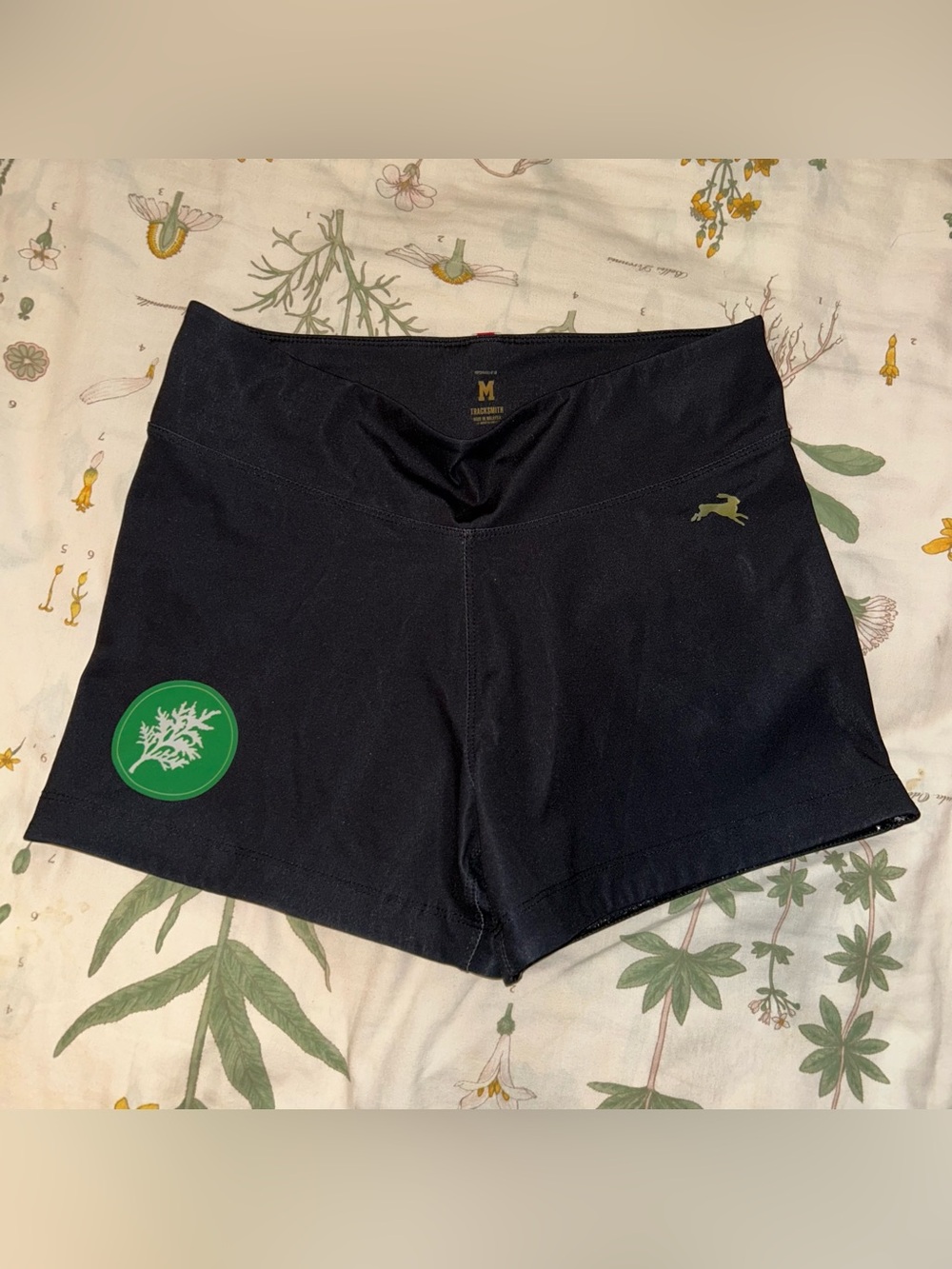 Tracksmith black biker shorts